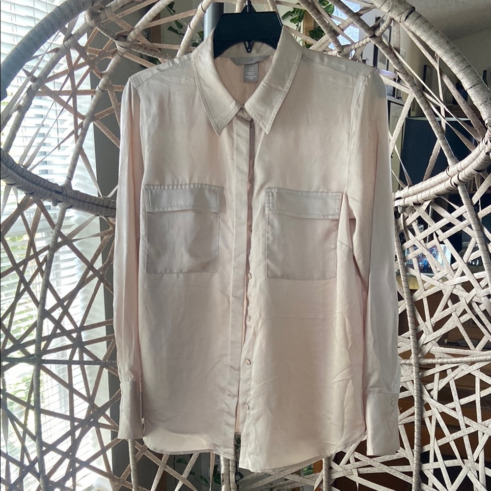 H&M Beige Satin Blouse